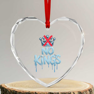 No Kings Abolish ICE Heart Crystal Glass Ornament Anti Authoritarian Protest TS12 Transparent Glass 3'' Heart Print Your Wear