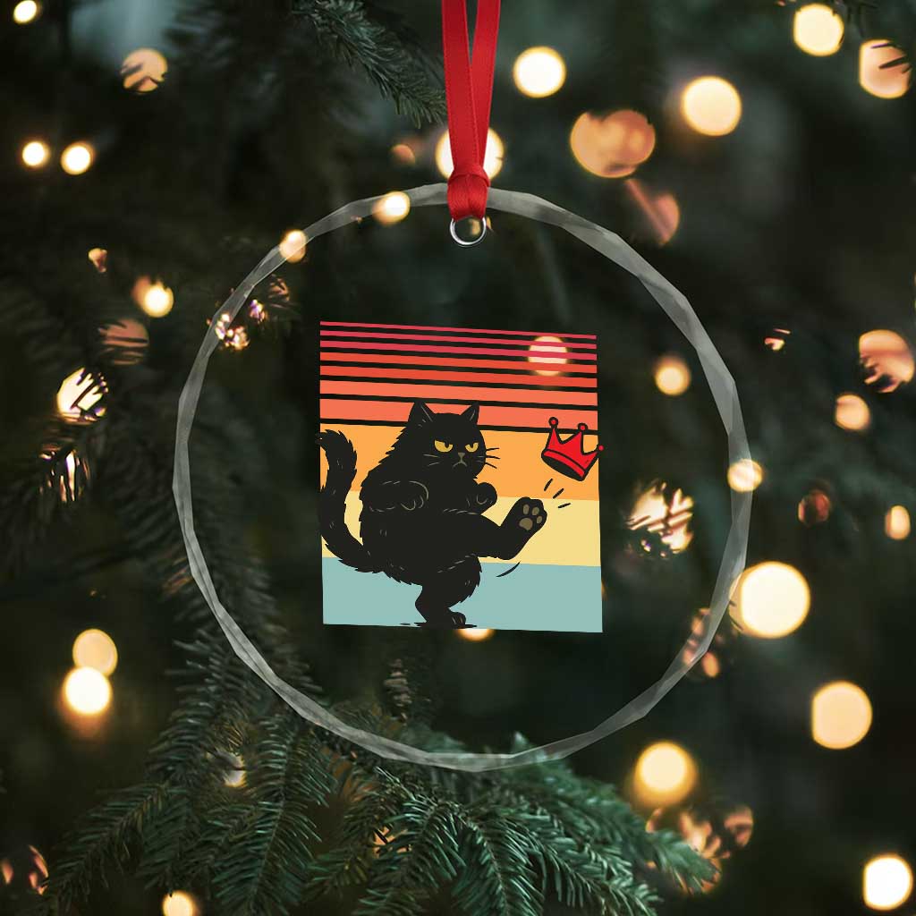 No Kings Black Cat Crystal Glass Ornament Funny Kitten Social Justice TS10 Print Your Wear
