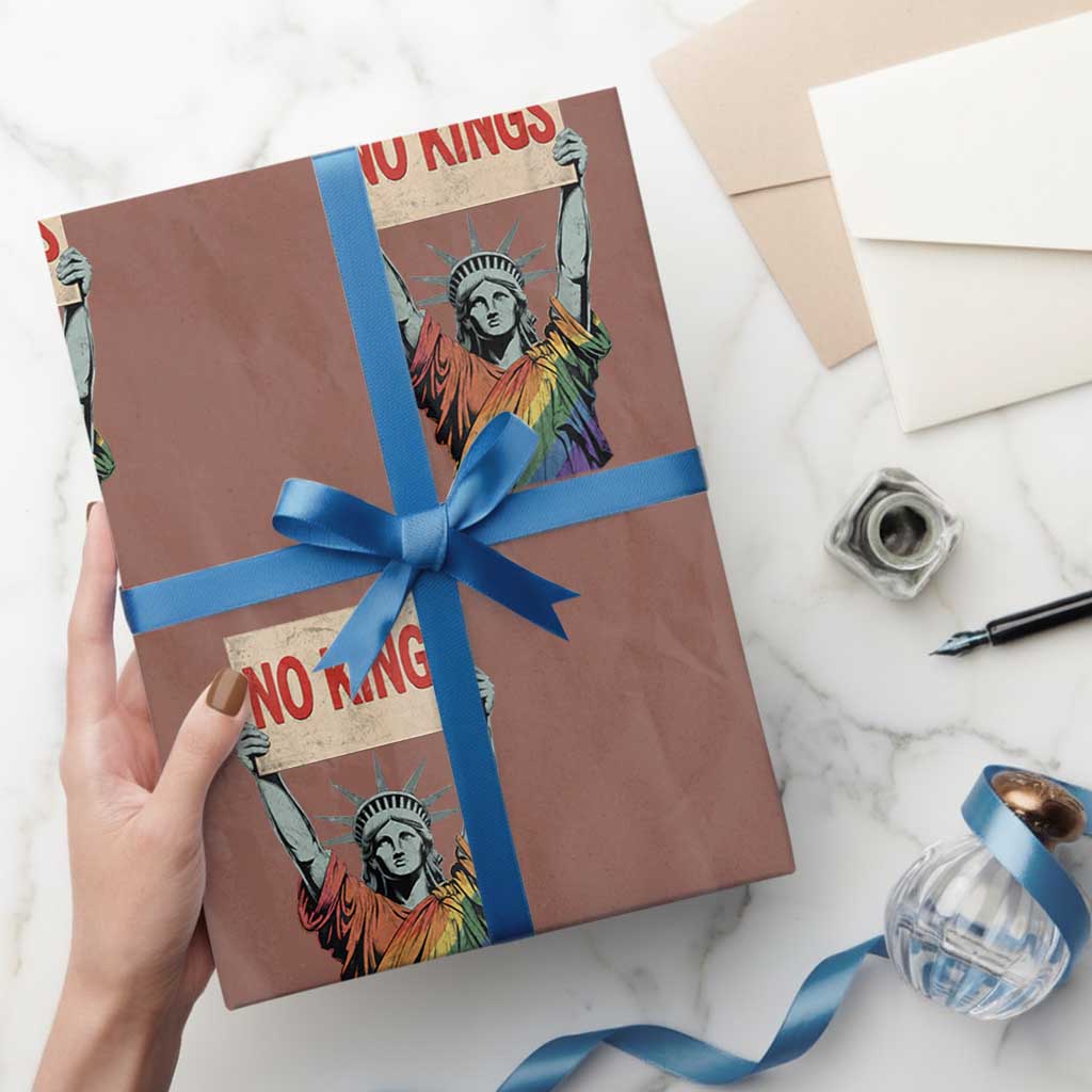 No Kings But Yas Queens Wrapping Paper Roll Statue Of Liberty LGBTQ Pride Ally Pride TS11 Mocha Print Your Wear