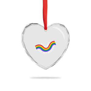 No Kings But Yas Queens LGBTQ Pride Retro Rainbow Heart Crystal Glass Ornament TS11 Print Your Wear