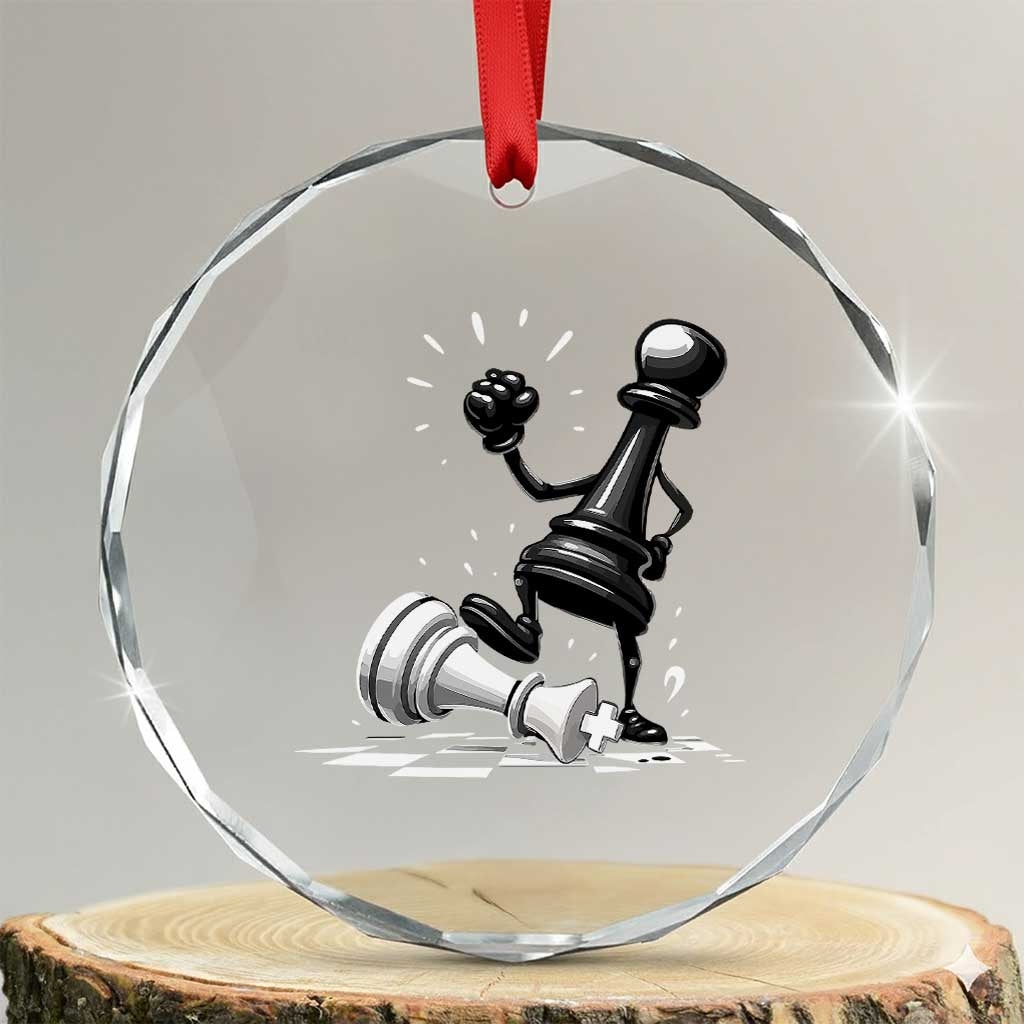 No Kings Crystal Glass Ornament America Protest Chess Rejecting Kings TS11 Transparent Glass 3'' Circle Print Your Wear