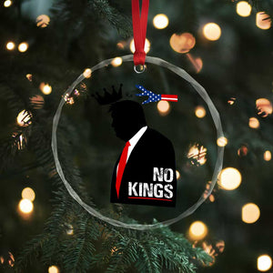 No Kings Crystal Glass Ornament Funny Resist Meme TS10 Print Your Wear