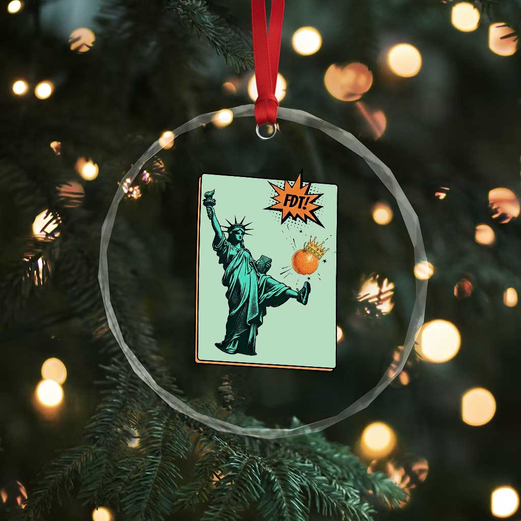 No Kings Crystal Glass Ornament Statue of Liberty Political Protest TS14 Print Your Wear