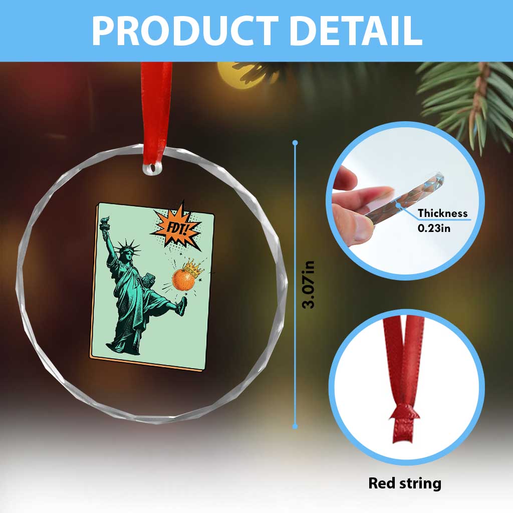 No Kings Crystal Glass Ornament Statue of Liberty Political Protest TS14 Print Your Wear