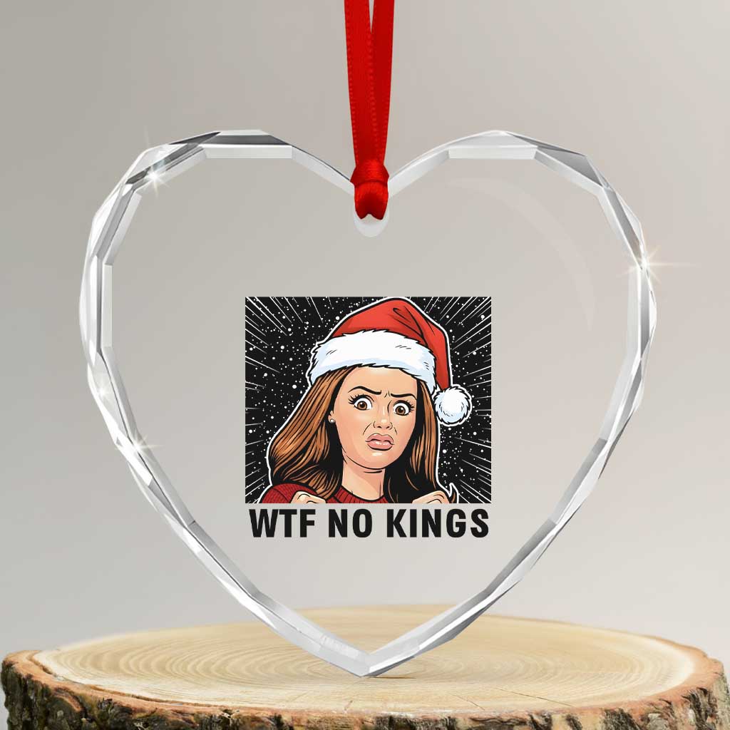 No Kings Heart Crystal Glass Ornament Funny Disgusting Doll Face Meme Christmas TS14 Transparent Glass 3'' Heart Print Your Wear