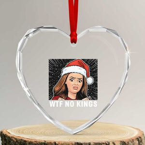 No Kings Heart Crystal Glass Ornament Funny Doll Face Meme Christmas TS14 Transparent Glass 3'' Heart Print Your Wear
