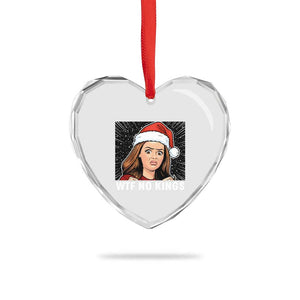 No Kings Heart Crystal Glass Ornament Funny Doll Face Meme Christmas TS14 Print Your Wear