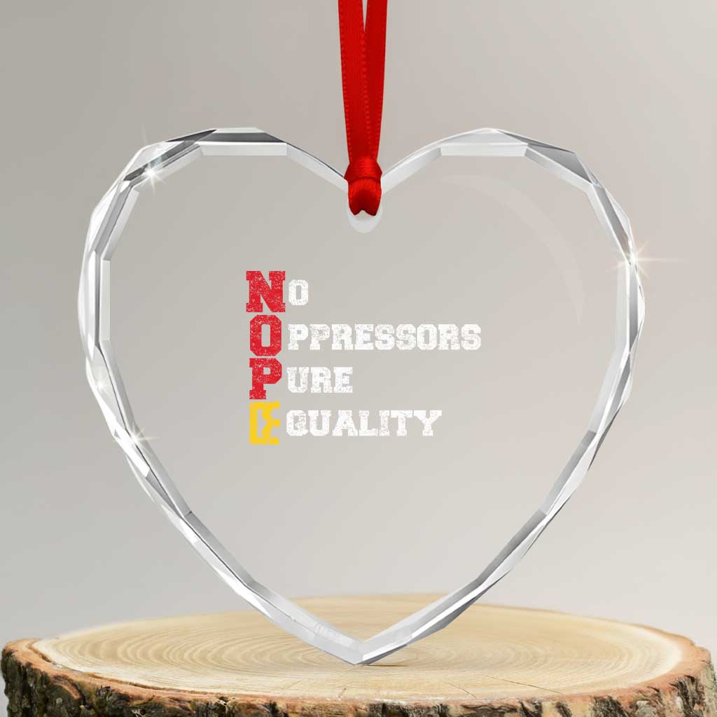 No Kings Heart Crystal Glass Ornament No Oppressors Pure Equality TS14 Transparent Glass 3'' Heart Print Your Wear