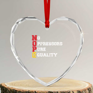 No Kings Heart Crystal Glass Ornament No Oppressors Pure Equality TS14 Transparent Glass 3'' Heart Print Your Wear