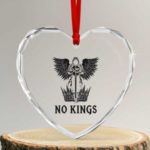 No Kings Heart Crystal Glass Ornament St Michael Archangel Victory Over Tyranny TS12 Transparent Glass 3'' Heart Print Your Wear