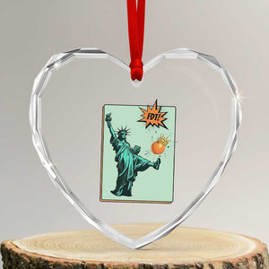 No Kings Heart Crystal Glass Ornament Statue of Liberty Political Protest TS14 Transparent Glass 3'' Heart Print Your Wear