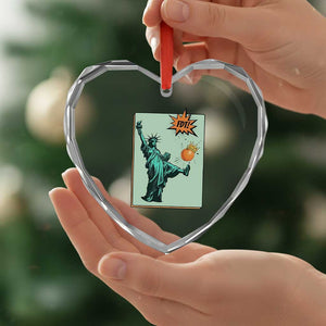 No Kings Heart Crystal Glass Ornament Statue of Liberty Political Protest TS14 Print Your Wear