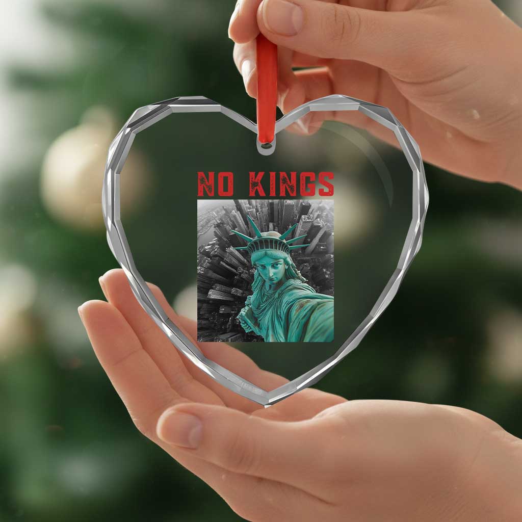 No Kings Heart Crystal Glass Ornament Statue of Liberty Selfie Freedom TS14 Print Your Wear