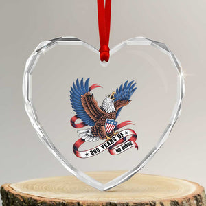 No Kings Heart Crystal Glass Ornament USA 250th Anniversary Freedom Eagle TS12 Transparent Glass 3'' Heart Print Your Wear