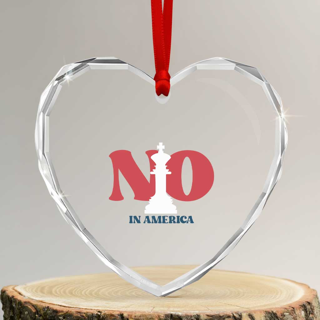No Kings In America Chess Heart Crystal Glass Ornament White King TS02 Transparent Glass 3'' Heart Print Your Wear