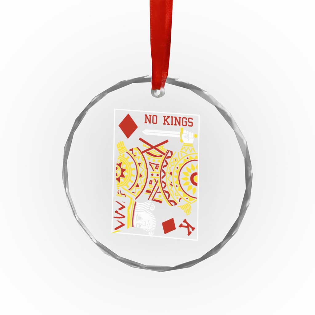 No Kings in America Crystal Glass Ornament Resist Protest Playing Card TS10 Print Your Wear
