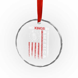 No Kings In America Crystal Glass Ornament Retro Freedom American Betsy Ross Flag TS02 Print Your Wear