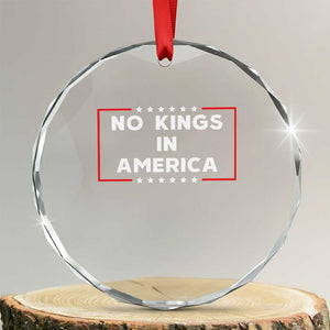 No Kings In America Crystal Glass Ornament Stars Stripes TS11 Transparent Glass 3'' Circle Print Your Wear