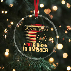 No Kings in America Crystal Glass Ornament Vintage Old American Flag Patriotic 1776 We The People TS10 Print Your Wear