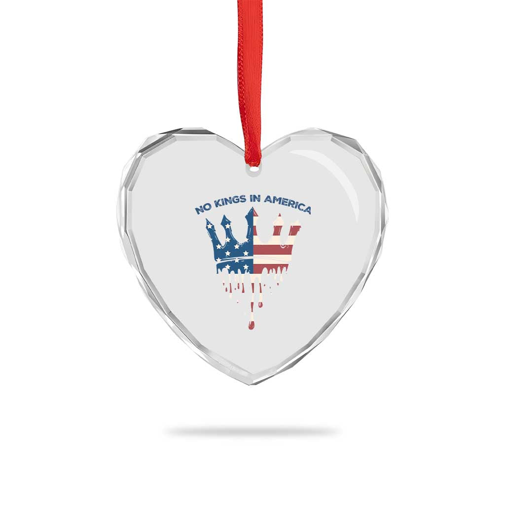 No Kings In America Heart Crystal Glass Ornament Dripping Crown TS02 Print Your Wear