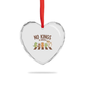 No Kings in America Heart Crystal Glass Ornament Resist Protest Cute Animal Resistance March TS02 Print Your Wear