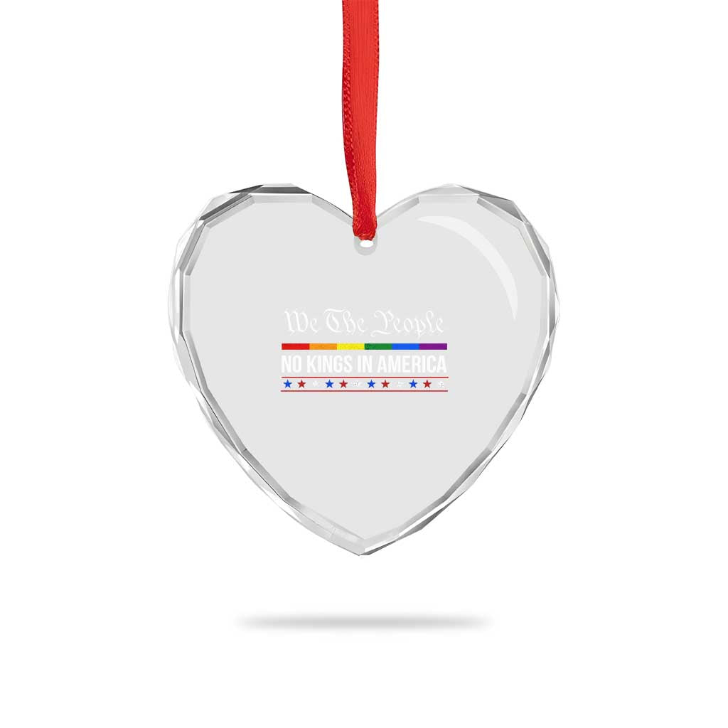 No Kings In America Heart Crystal Glass Ornament We The People TS02 Print Your Wear