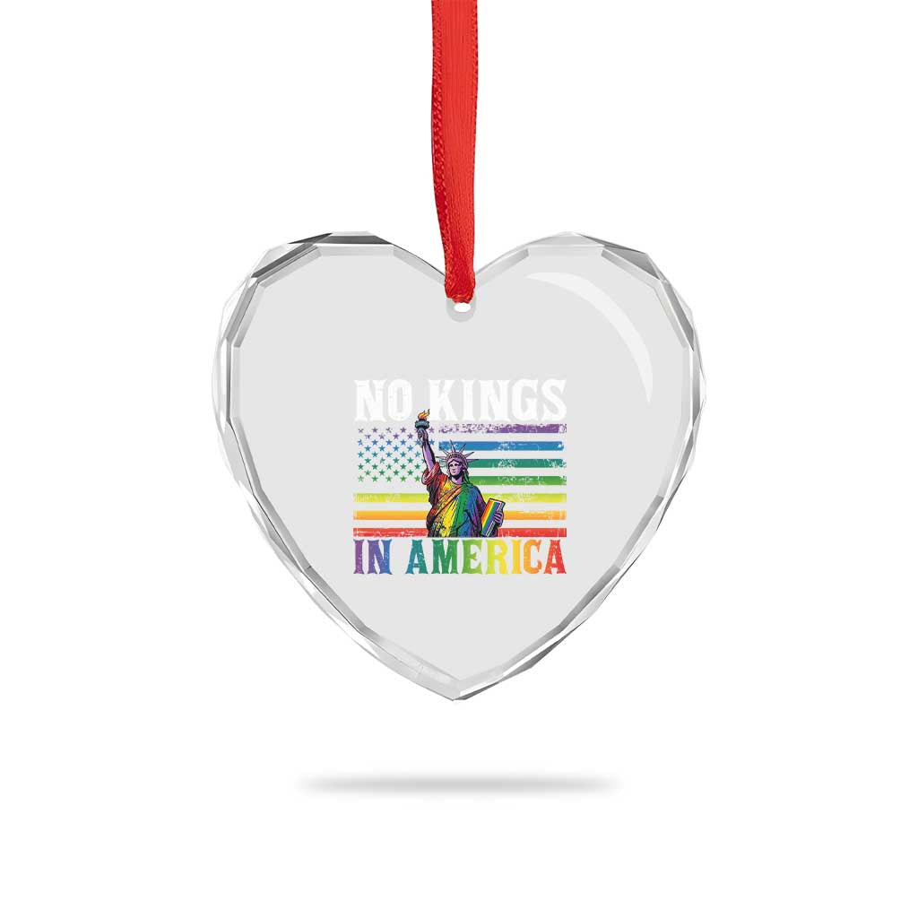 No Kings In America LGBT Pride Heart Crystal Glass Ornament Anti Authoritarian Political TS12 Print Your Wear