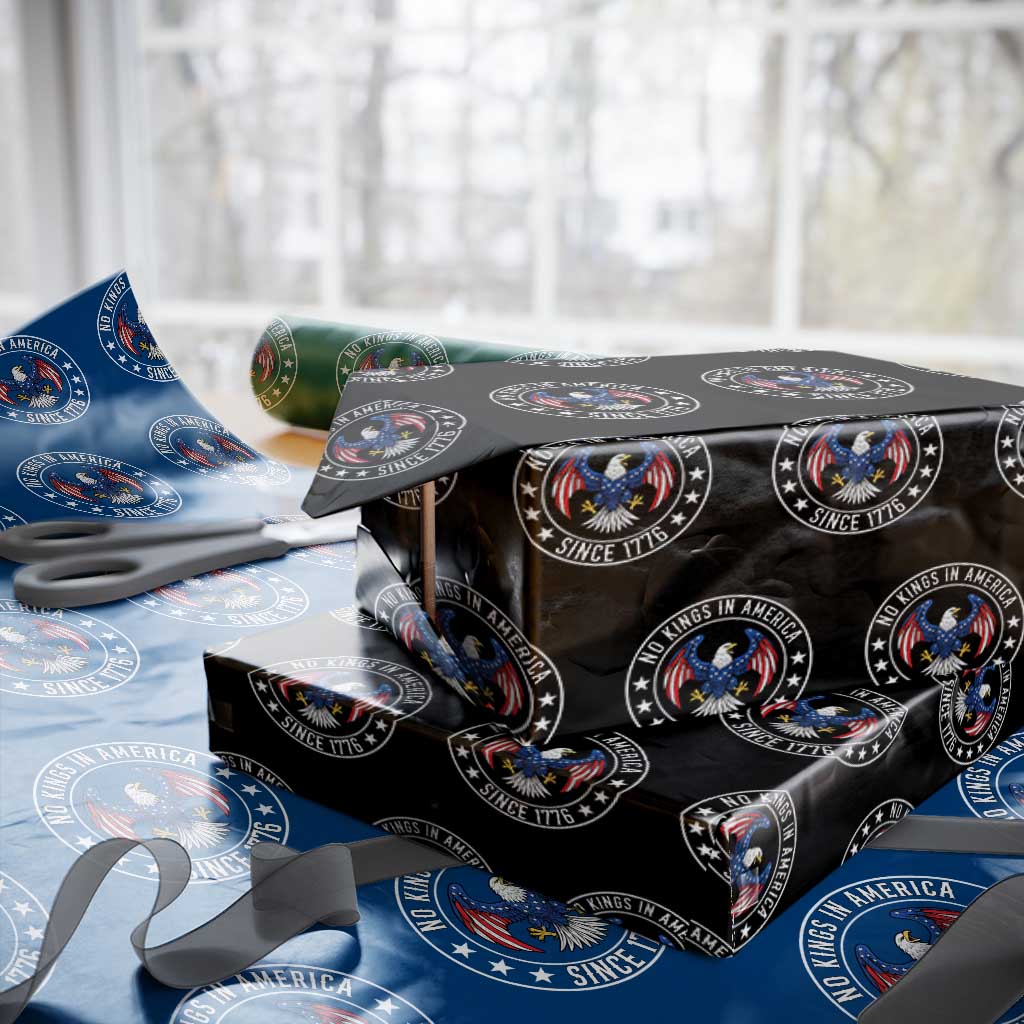 No Kings in America Patriotic Eagle Wrapping Paper Roll Since 1776 4th of July USA Independence Day TS02 Black Print Your Wear