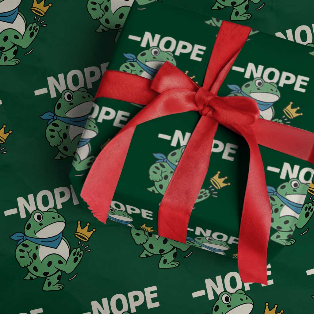 No Kings in America Portland Frog Wrapping Paper Roll Funny Political Meme TS10 Green Print Your Wear