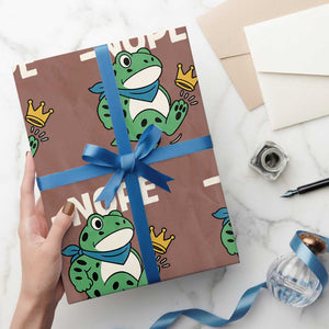 No Kings in America Portland Frog Wrapping Paper Roll Funny Political Meme TS10 Mocha Print Your Wear