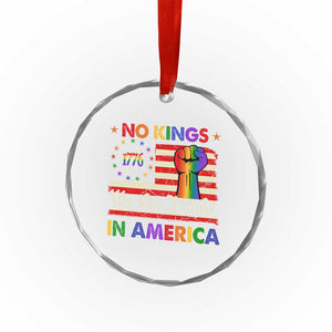 No Kings In America Rainbow Flag Crystal Glass Ornament TS02 Print Your Wear