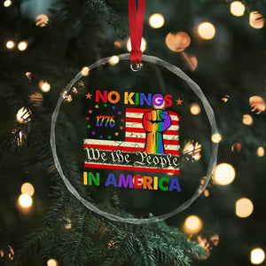No Kings In America Rainbow Flag Crystal Glass Ornament TS02 Print Your Wear