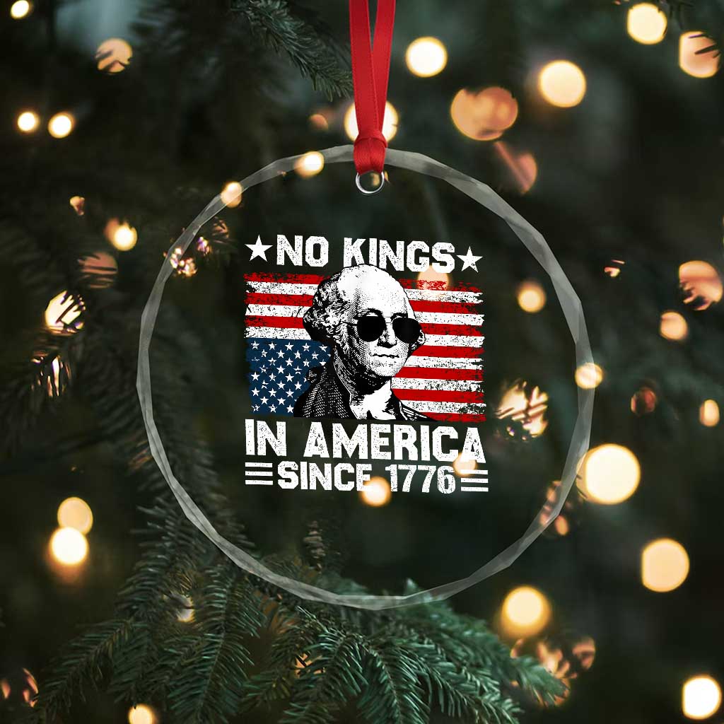No Kings In America Since 1776 Crystal Glass Ornament George Washington US Flag Upside Down TS10 Print Your Wear