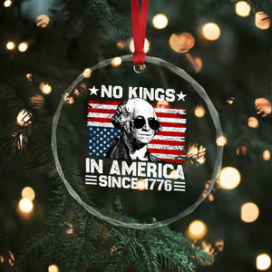 No Kings In America Since 1776 Crystal Glass Ornament George Washington US Flag Upside Down TS10 Print Your Wear