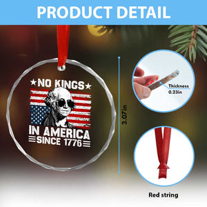 No Kings In America Since 1776 Crystal Glass Ornament George Washington US Flag Upside Down TS10 Print Your Wear