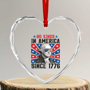 No Kings in America Since 1776 Heart Crystal Glass Ornament Founding Fathers George Washington Patriotic TS02 Transparent Glass 3'' Heart Print Your Wear