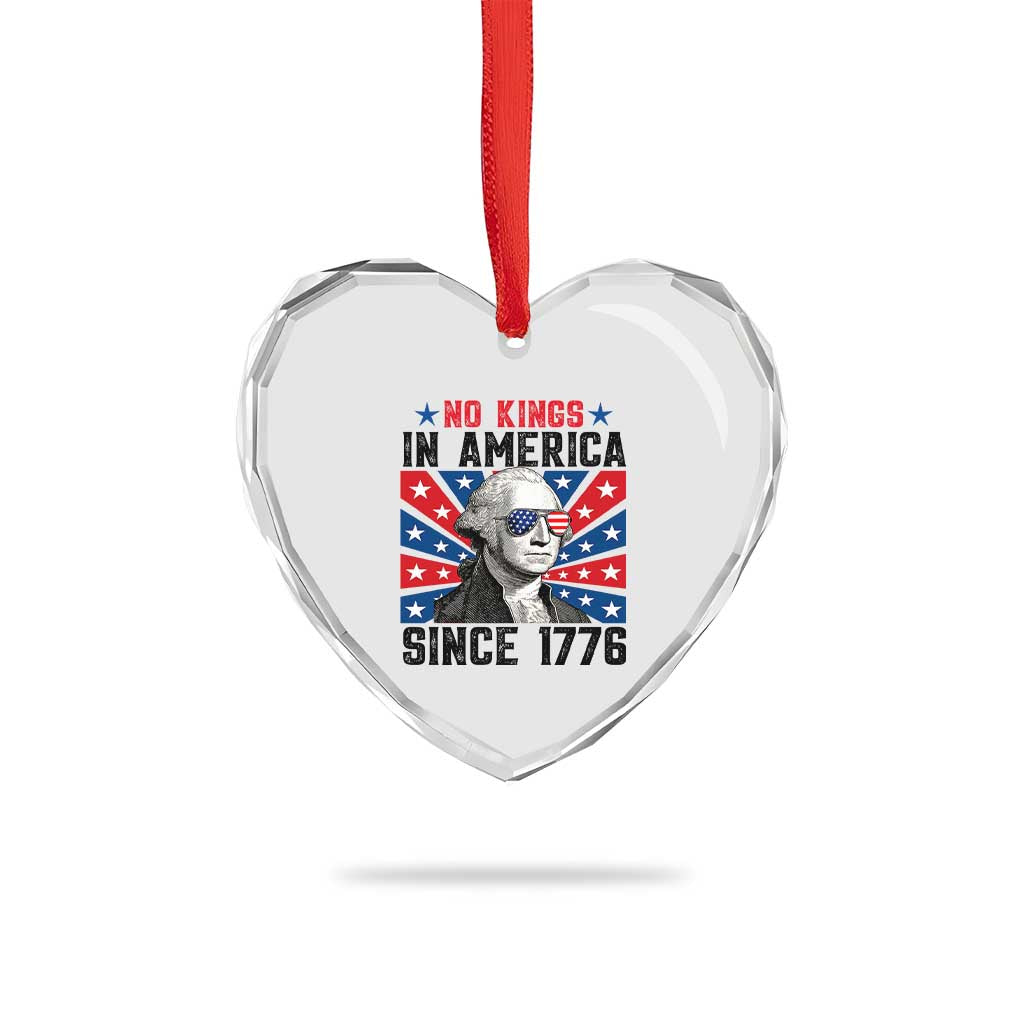 No Kings in America Since 1776 Heart Crystal Glass Ornament Founding Fathers George Washington Patriotic TS02 Print Your Wear