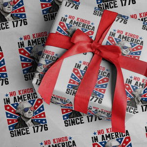 No Kings in America Since 1776 Wrapping Paper Roll Founding Fathers George Washington Patriotic TS02 White Print Your Wear
