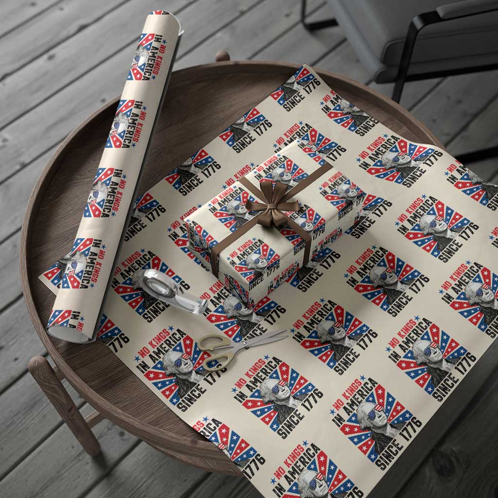 No Kings in America Since 1776 Wrapping Paper Roll Founding Fathers George Washington Patriotic TS02 Beige Print Your Wear