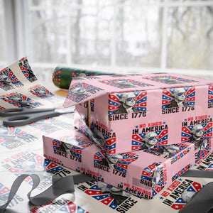 No Kings in America Since 1776 Wrapping Paper Roll Founding Fathers George Washington Patriotic TS02 Light Pink Print Your Wear
