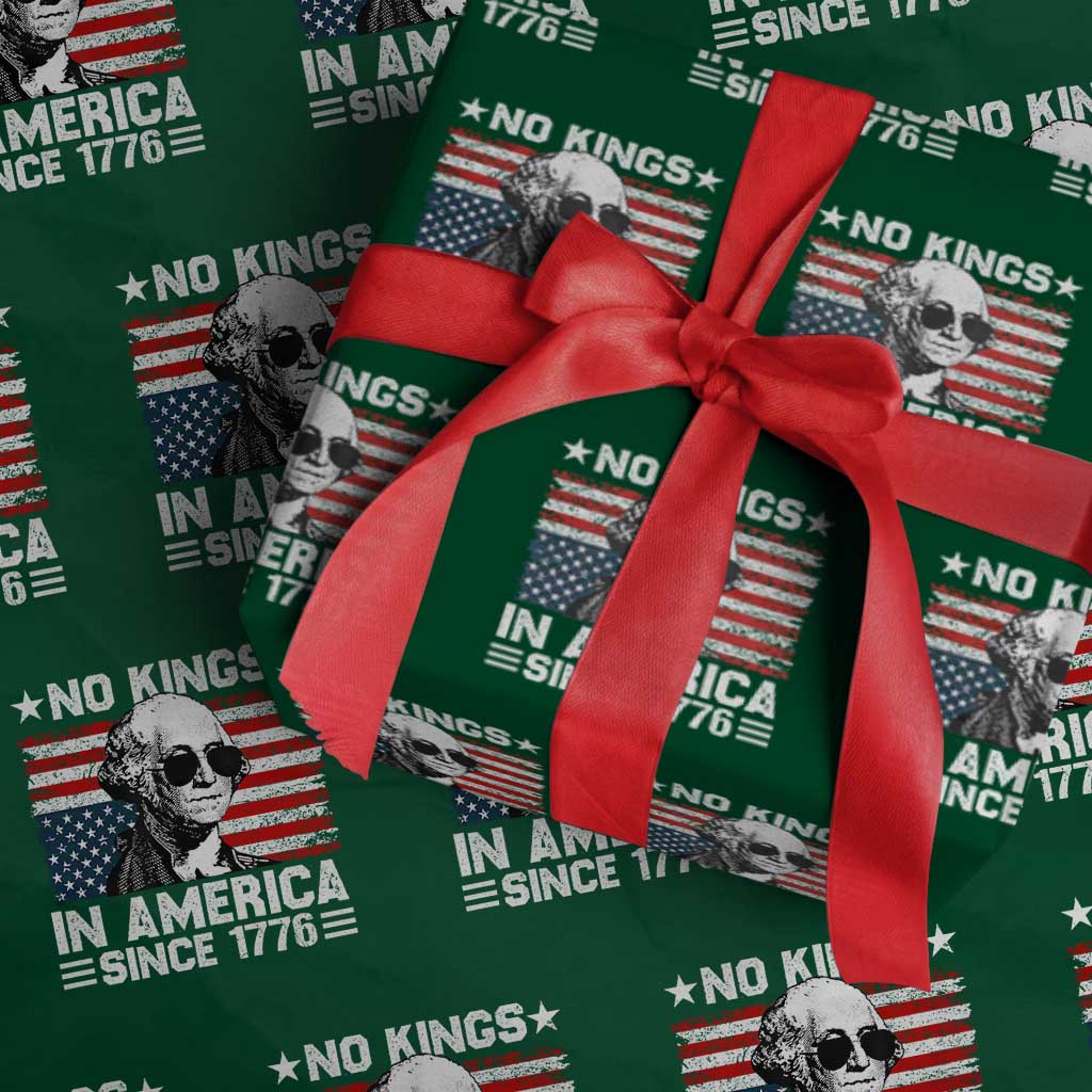 No Kings In America Since 1776 Wrapping Paper Roll George Washington US Flag Upside Down TS10 Green Print Your Wear