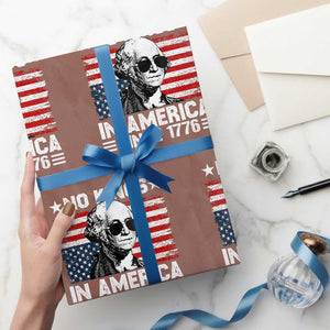 No Kings In America Since 1776 Wrapping Paper Roll George Washington US Flag Upside Down TS10 Mocha Print Your Wear