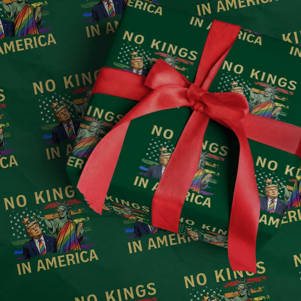 No Kings In America Statue Of Liberty Pride Wrapping Paper Roll Humorous Political Gift