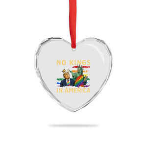 No Kings In America Statue Of Liberty Pride Heart Crystal Glass Ornament Humorous Political Gift TS12 Print Your Wear