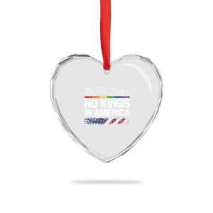 No Kings In America We The People Heart Crystal Glass Ornament LGBTQ Pride American Flag Political - Print Your Wear