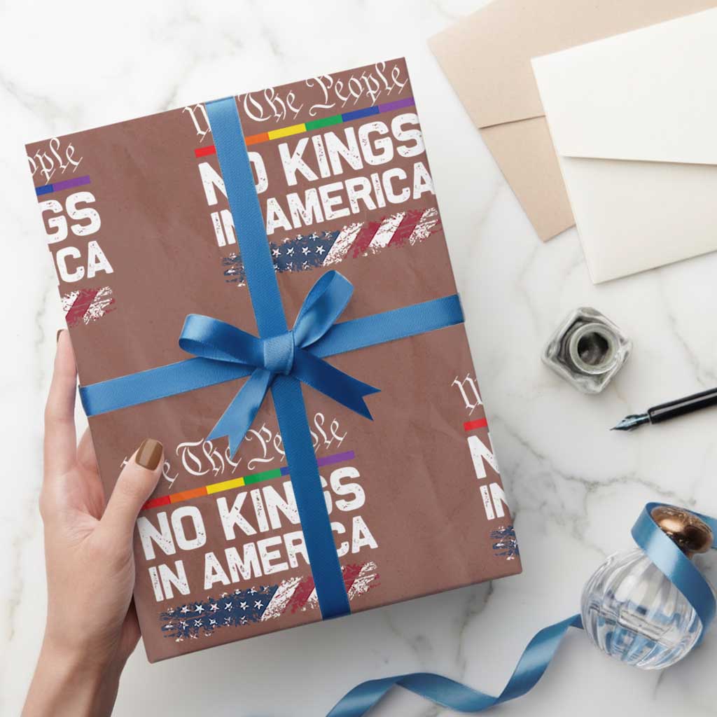 No Kings In America We The People Wrapping Paper Roll LGBTQ Pride American Flag Political - Print Your Wear