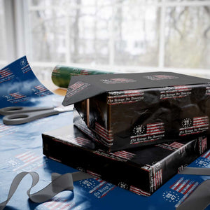 No Kings in America Wrapping Paper Roll 86 47 US Flag Impeach 47 TS10 Black Print Your Wear