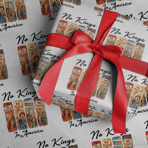 No Kings In America Wrapping Paper Roll American Anti Authoritarian Protest TS12 White Print Your Wear
