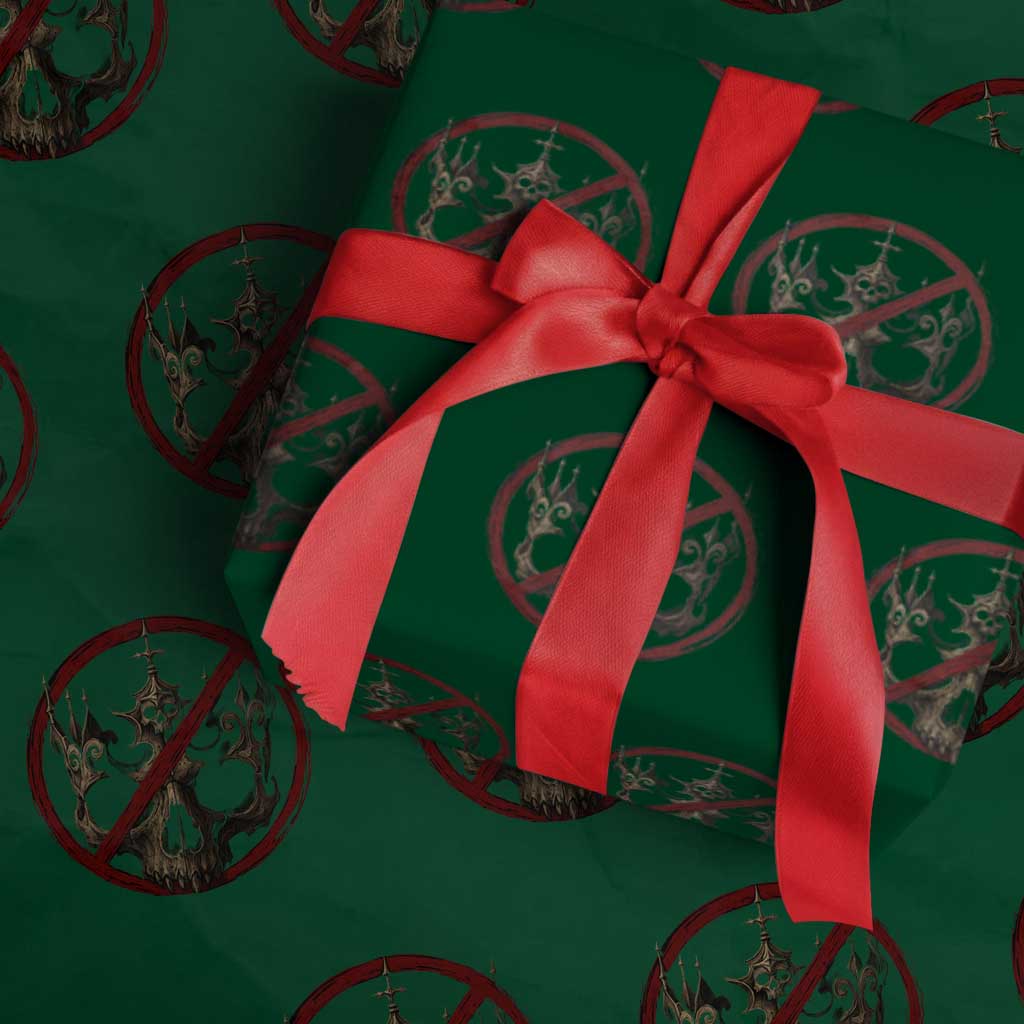 No Kings in America Wrapping Paper Roll Skull Crown Nope Kings TS10 Green Print Your Wear