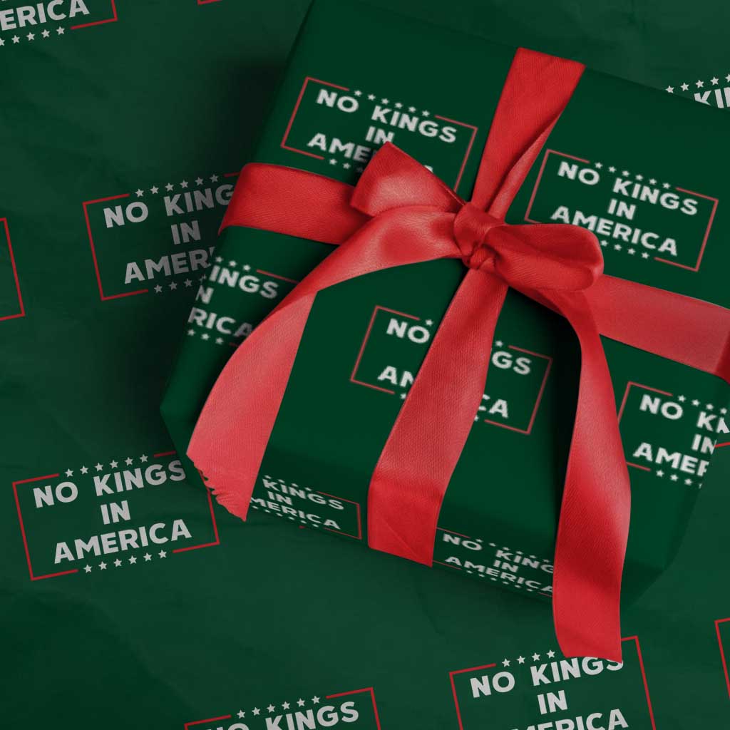 No Kings In America Wrapping Paper Roll Stars Stripes TS11 Green Print Your Wear